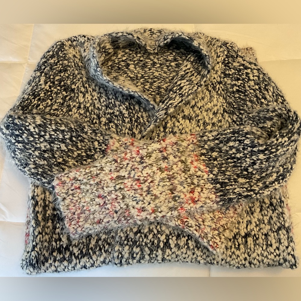 Multi Color Sweater Duster-Medium-Like New - Picture 2 of 7